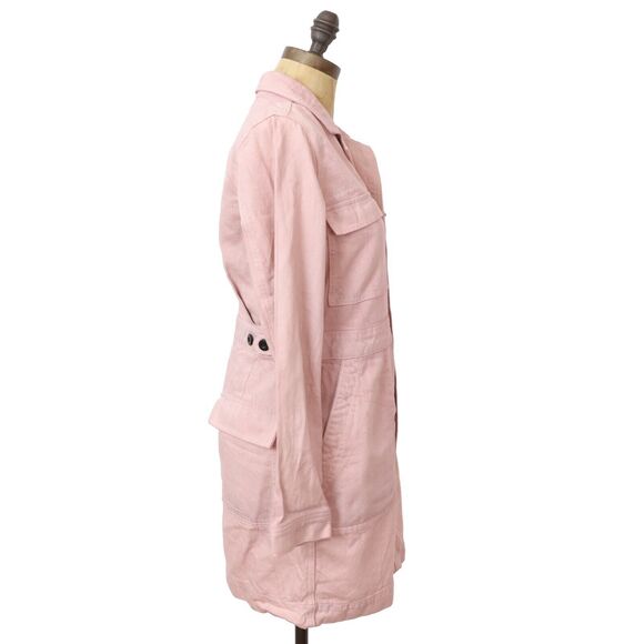 MADEWELL x MN Dye Studio Denim Patch-Pocket Mini Button Dress S Shaded Pink B7 - Picture 3 of 8